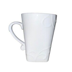 Corelle Coordinates White Porcelain Mug With Embossed Design